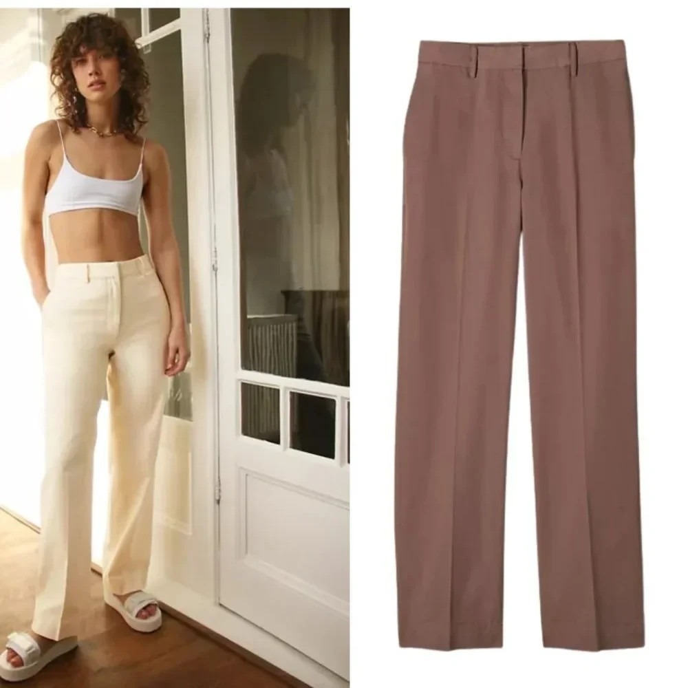 Wilfred Free Aritzia NWT Sequoia Deep Taupe Trouser Pant Size 10